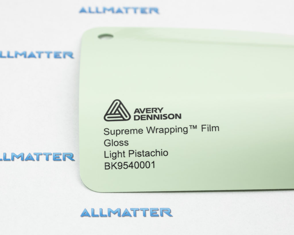 Próbka folii w kolorze jasno pistacjowym od Avery Dennison