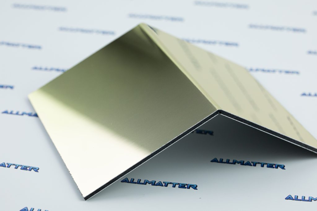 Płyta kompozytowa typu Dibond złote lustro