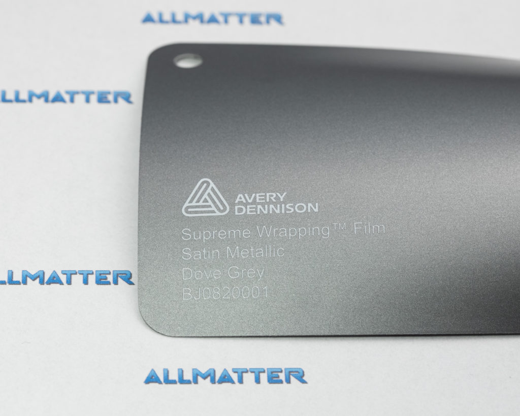 Próbka folii Avery Dennison w kolorze szarym satynowym