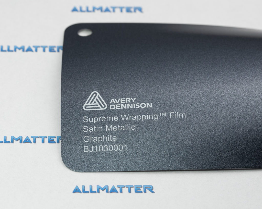 Próbka folii Avery Dennison w kolorze satynowego grafitu