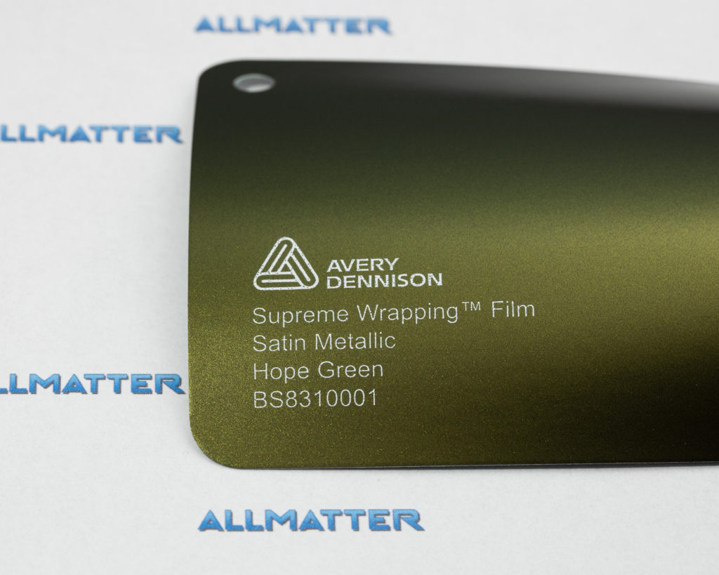 Próbka folii Avery Dennison w kolorze Hope Green Satin Metallic